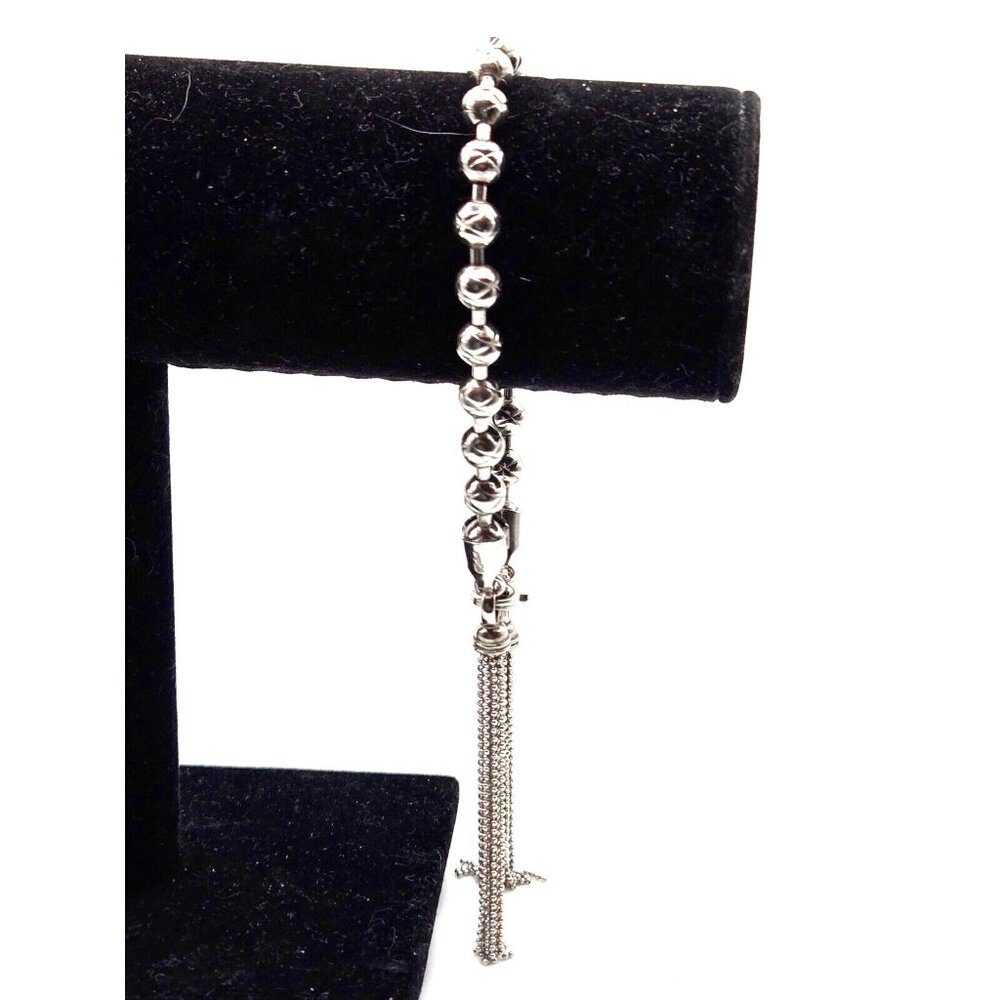 Dyadema Italy 925 Signed Stunning Sterling Modernist 2 in Tassel Bracelet 7 in